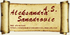 Aleksandra Sanadrović vizit kartica